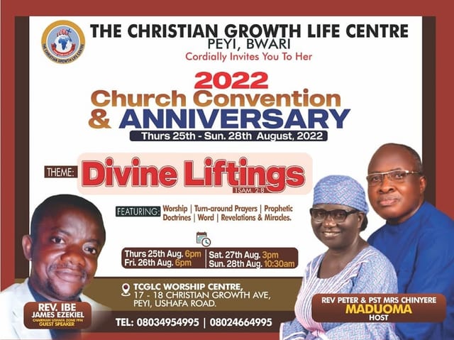 Church Convention & Anniversary — Divine Liftings, 25–28 August 2022 (flyer)