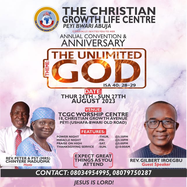 Annual Convention & Anniversary — The Unlimited God, 24–27 August 2023 (flyer)