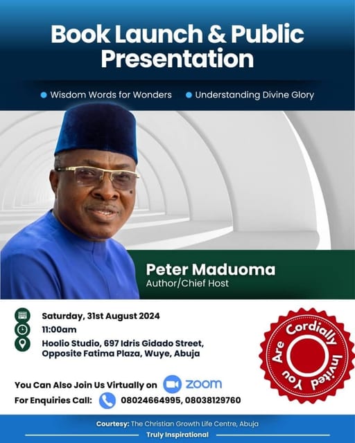 Book Launch & Public Presentation — Wisdom Words for Wonders · Understanding Divine Glory, 31 August 2024 (flyer)