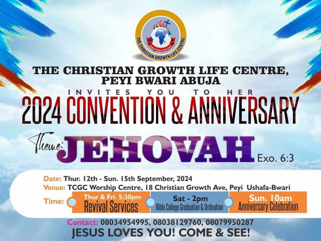 Convention & Anniversary — Jehovah, 12–15 September 2024 (flyer)