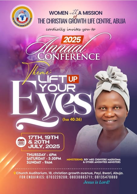 WWAM Annual Conference — Lift Up Your Eyes, 17, 19 & 20 July 2025 (flyer)