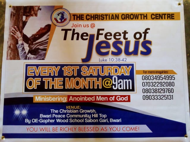 Feet of Jesus, Every first Saturday · Sabon Gari (flyer)